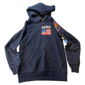 Buzz Aldrin Youth XS YXS NASA Hoodie Blue Lightweight Space Science